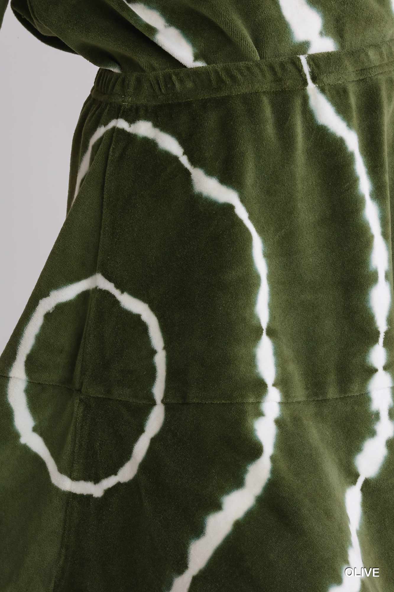 Umgee Knit Tie Dye Crushed Velvet Mini Skirt