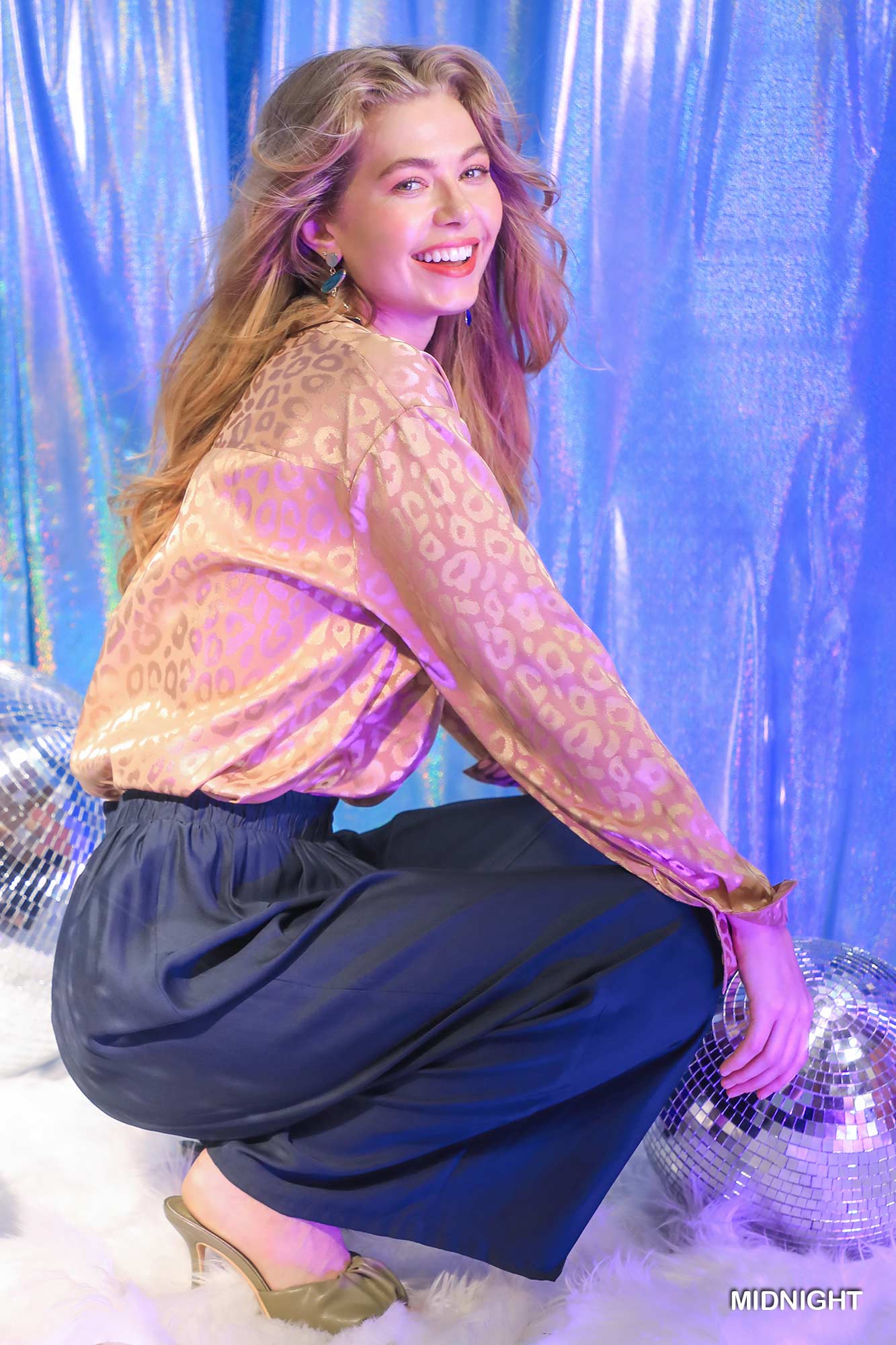 Umgee Wide Leg Elastic Waistband Pants