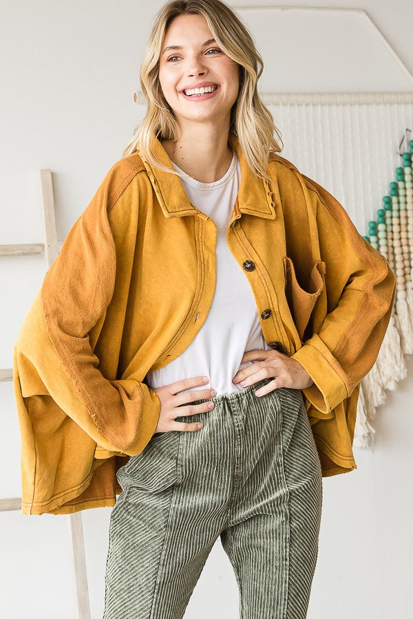 Oli & Hali Washed Button Closure Jacket