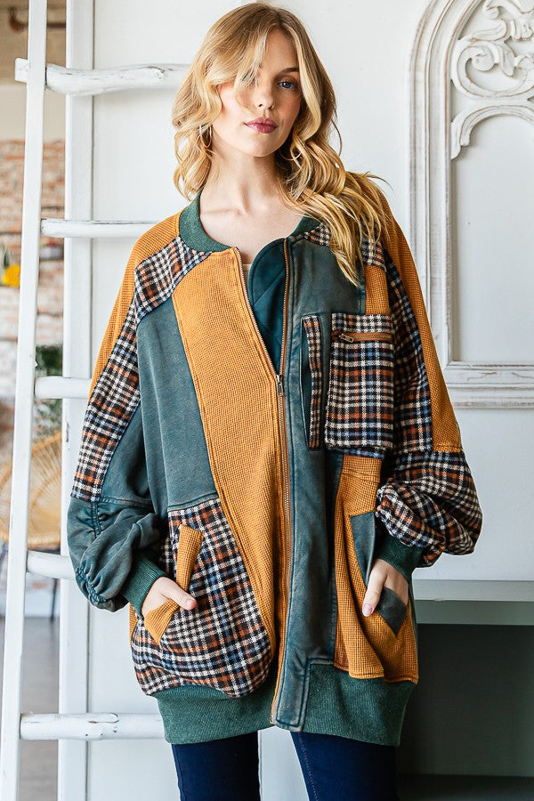 Oli & Hali Mineral Washed Terry Bomber Jacket