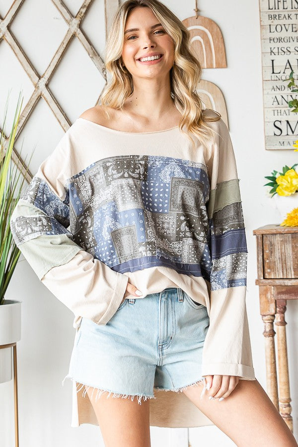 Oli & Hali Washed Patchwok Top