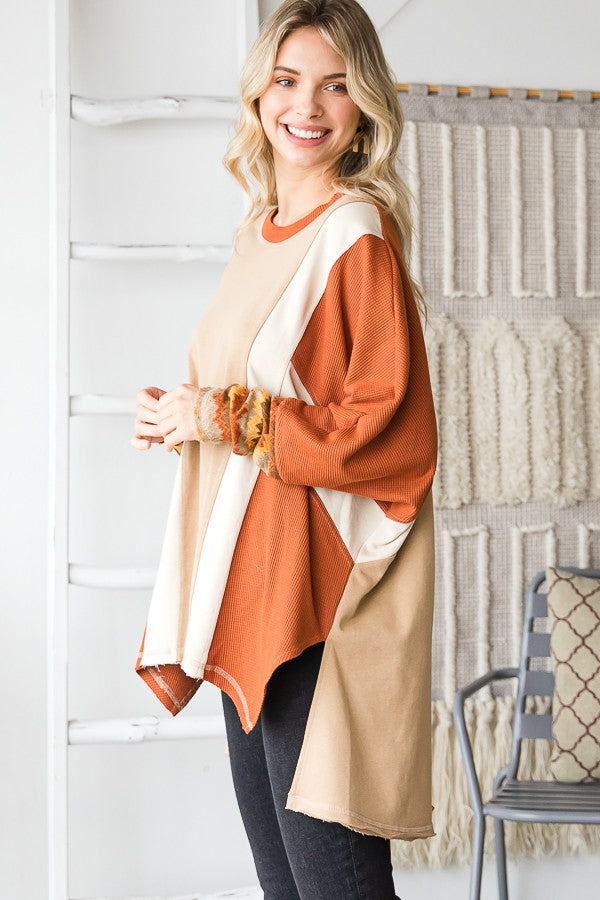 Oli & Hali Mineral Washed Color Blocked Top