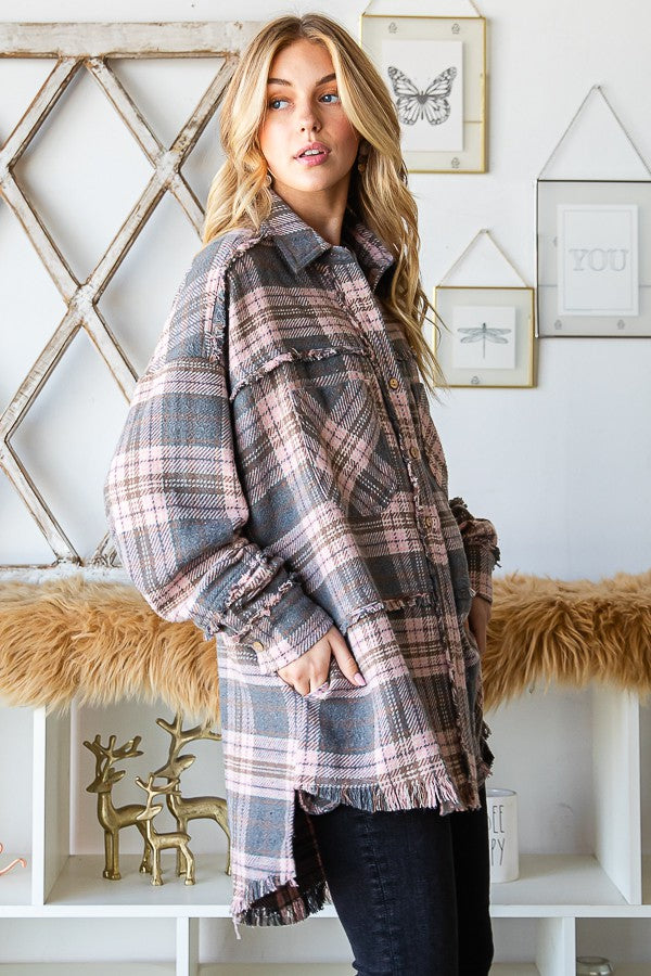 Oli & Hali Soft Washed Flannel Shirts Jacket