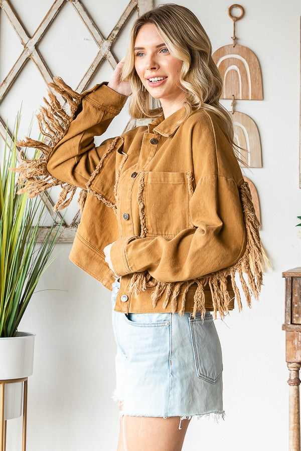 Oli & Hali Washed Solid Twill Jacket