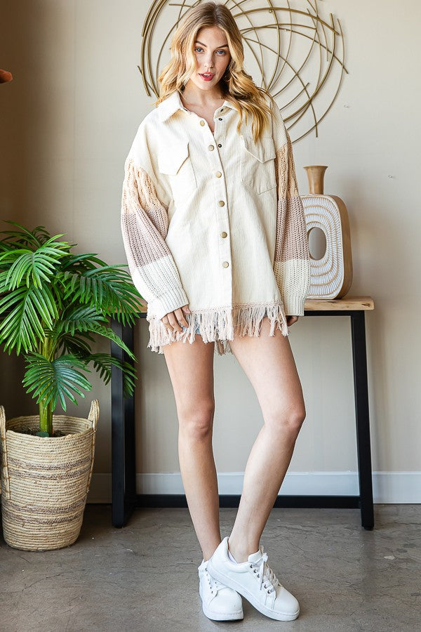 Oli & Hali Corduroy Jacket With Sweater Back Jacket