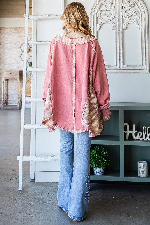 Oli & Hali Mineral Washed Round Hem Terry Top