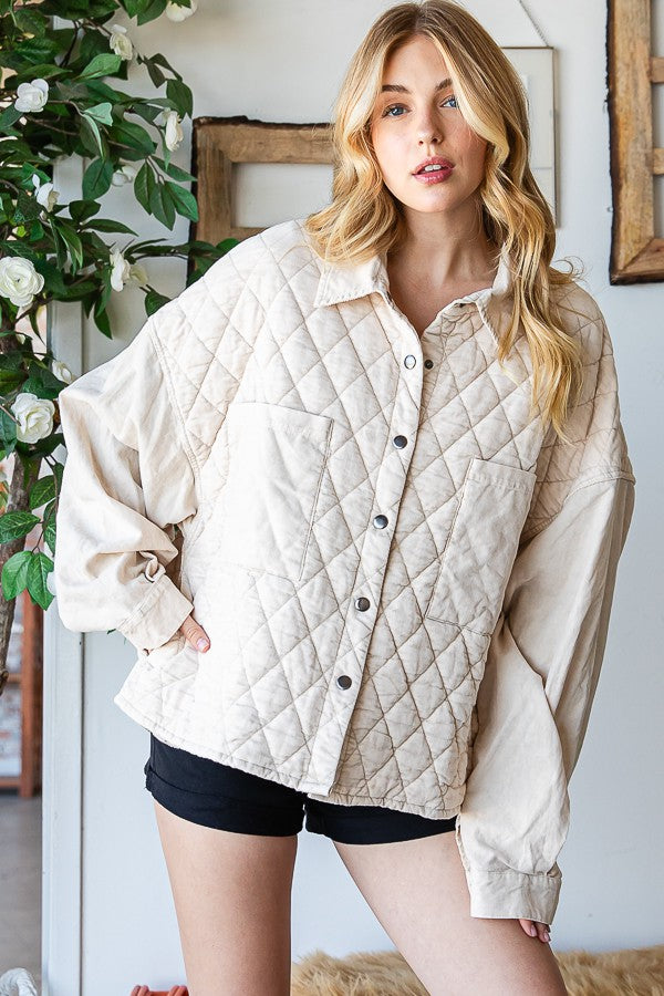 Oli & Hali Corduroy Mineral Washed Shacket Jacket