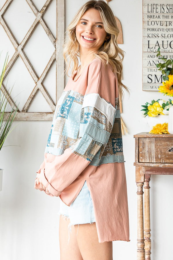 Oli & Hali Washed Patchwok Top