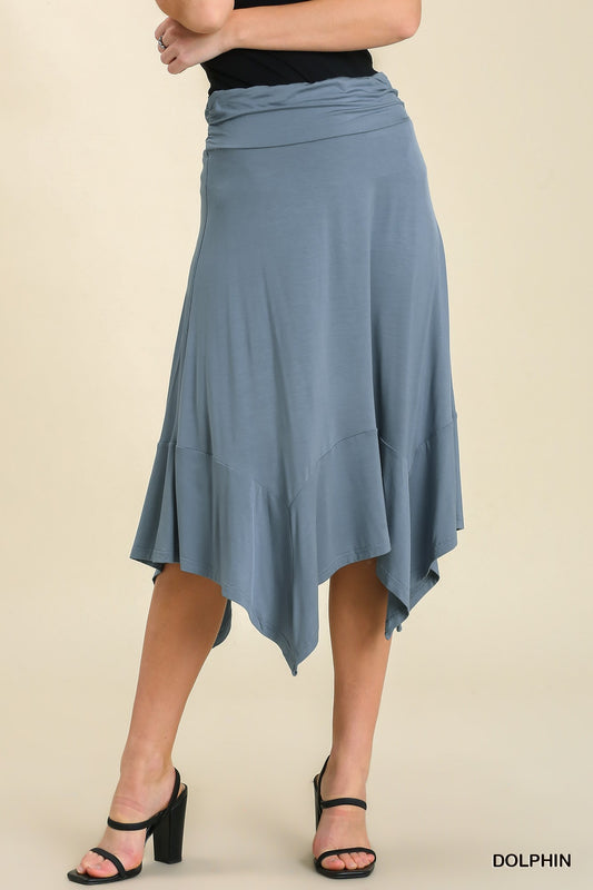 Umgee Bias Cut Knit Midi Skirt No Lining Pants