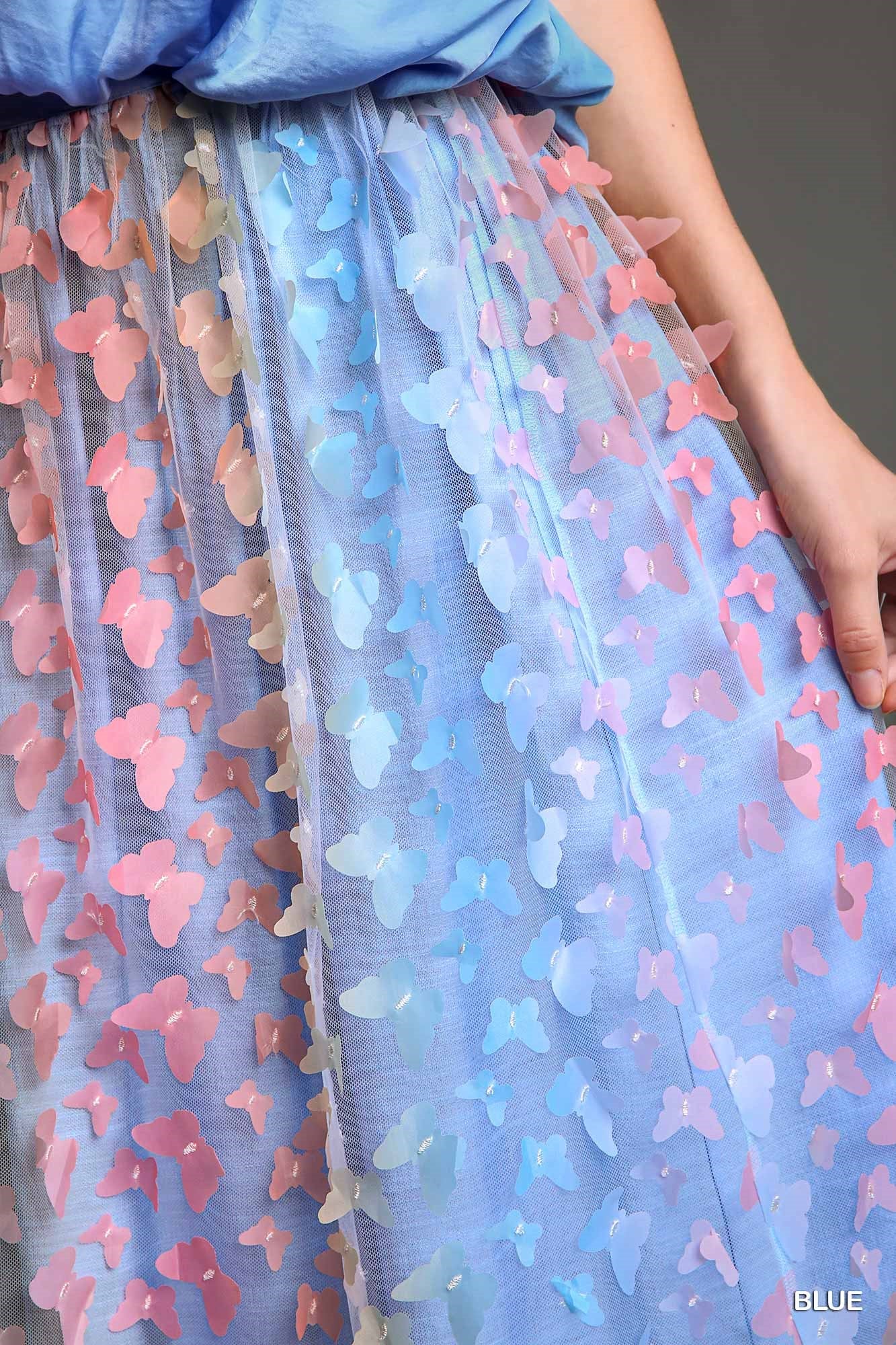 Umgee Holographic 3D Butterfly Midi Skirt