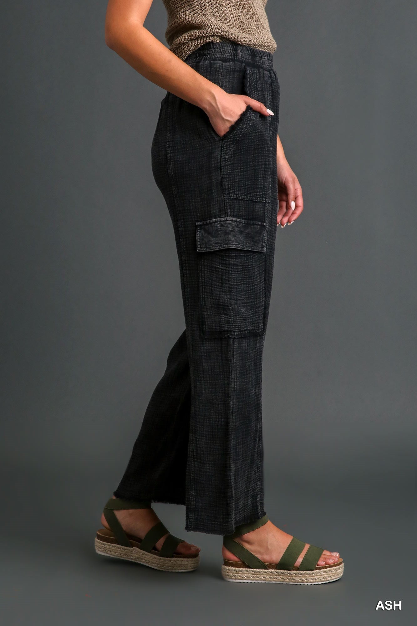 Umgee Mineral Wash Cargo Pants