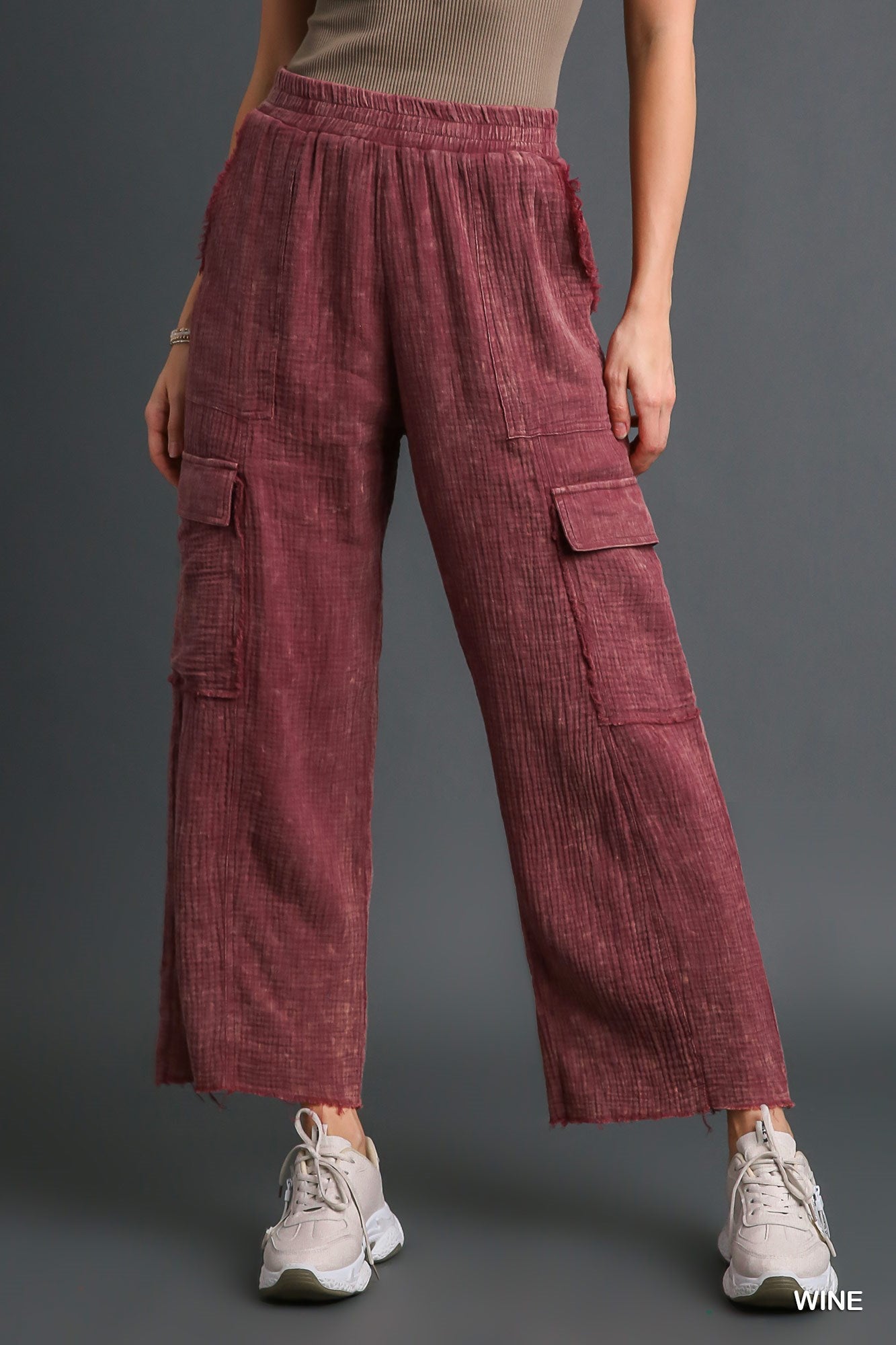 Umgee Mineral Wash Cargo Pants