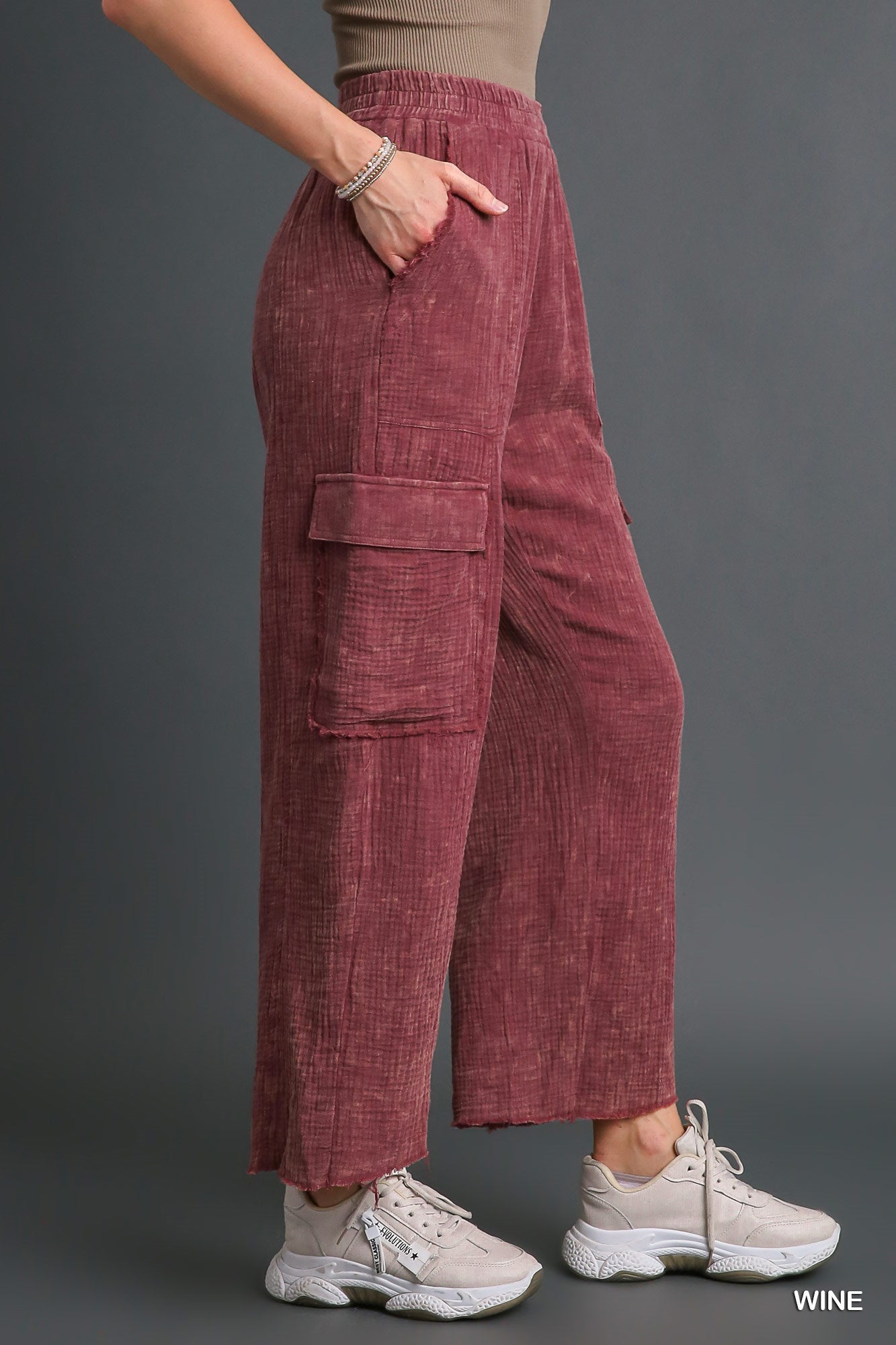 Umgee Mineral Wash Cargo Pants