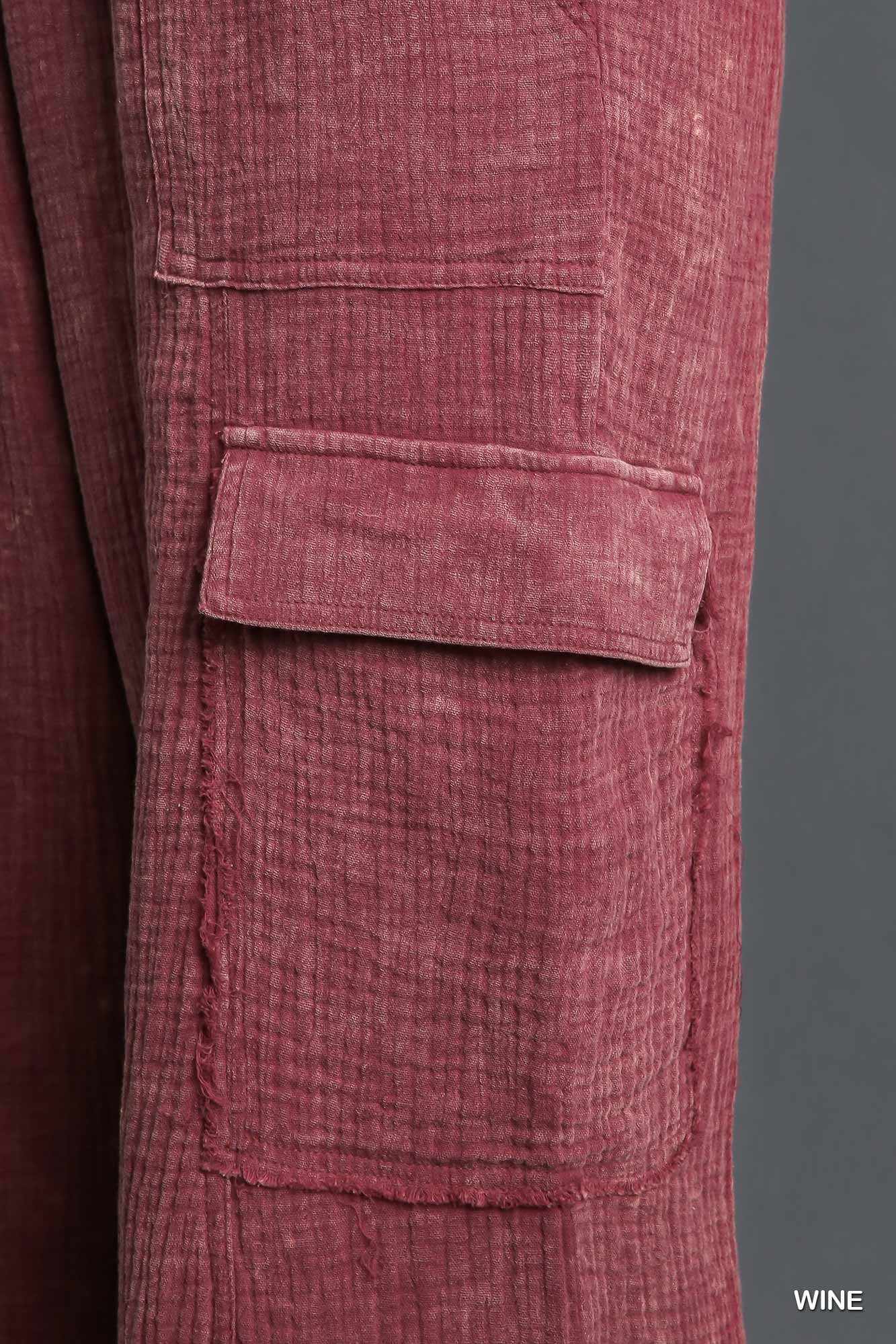 Umgee Mineral Wash Cargo Pants