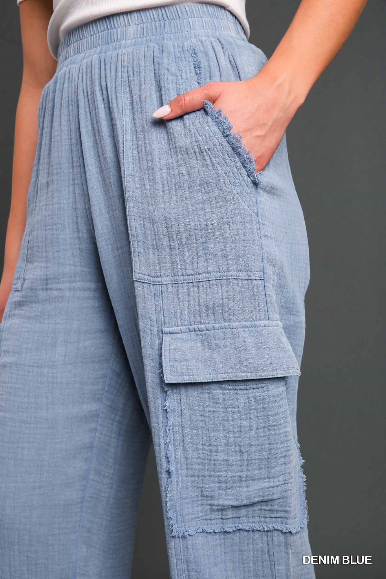 Umgee Mineral Wash Cargo Pants