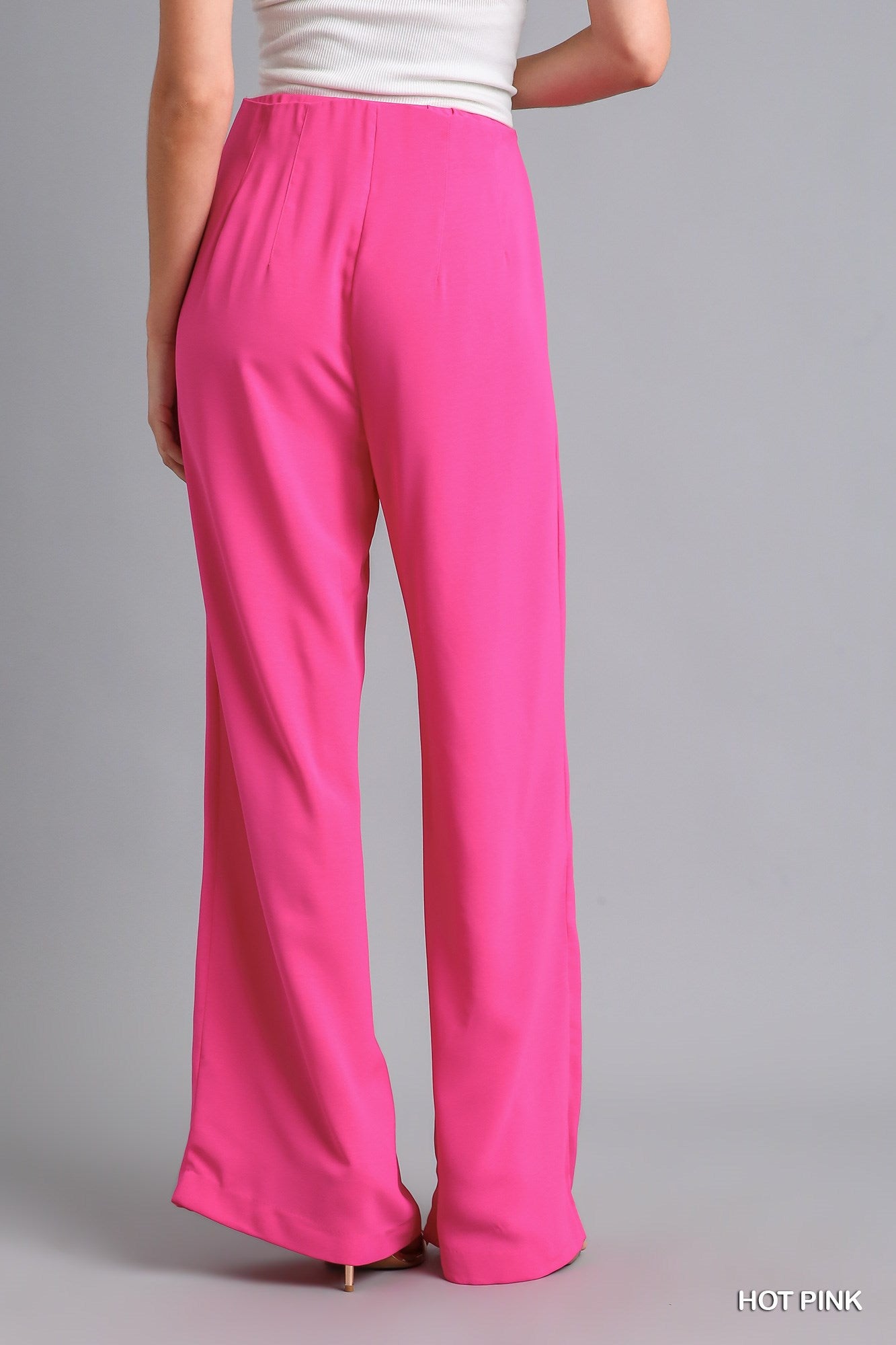 Umgee High Waisted Wide Zipper Darts Pants