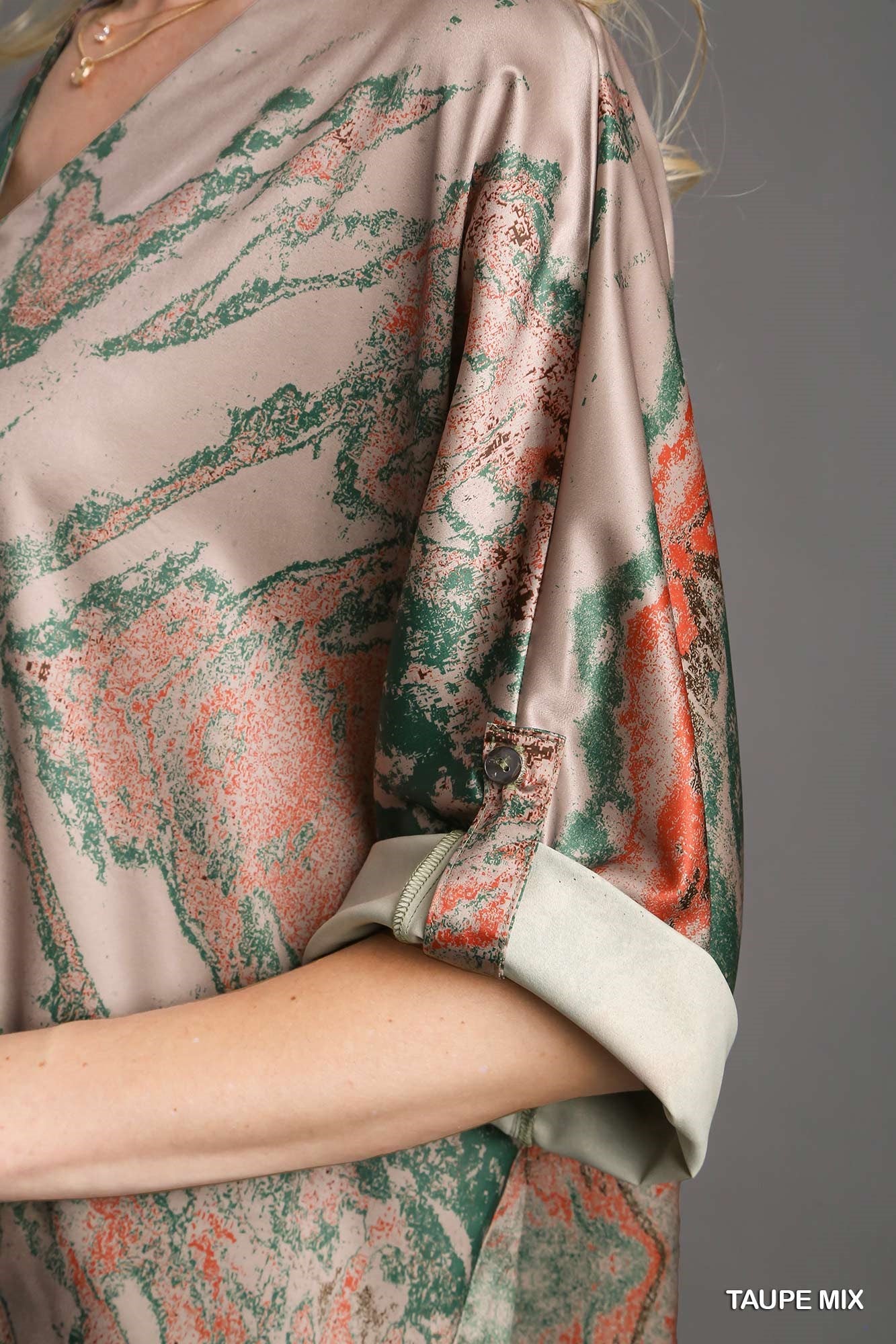 Umgee Mix Marble Print Batwing High Low Hem Top - Roulhac Fashion Boutique