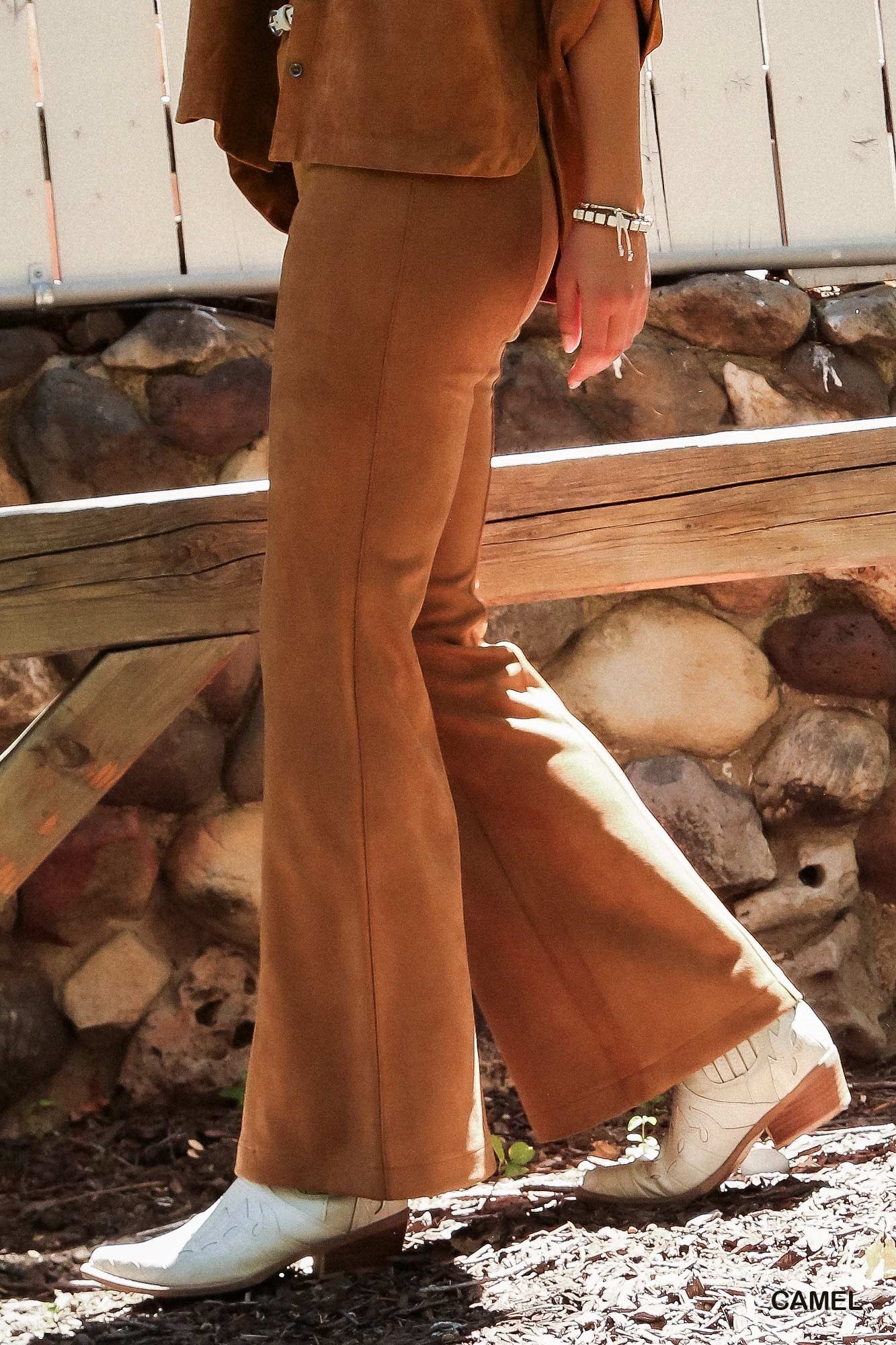 Umgee Solid Suede Bootcut Pants