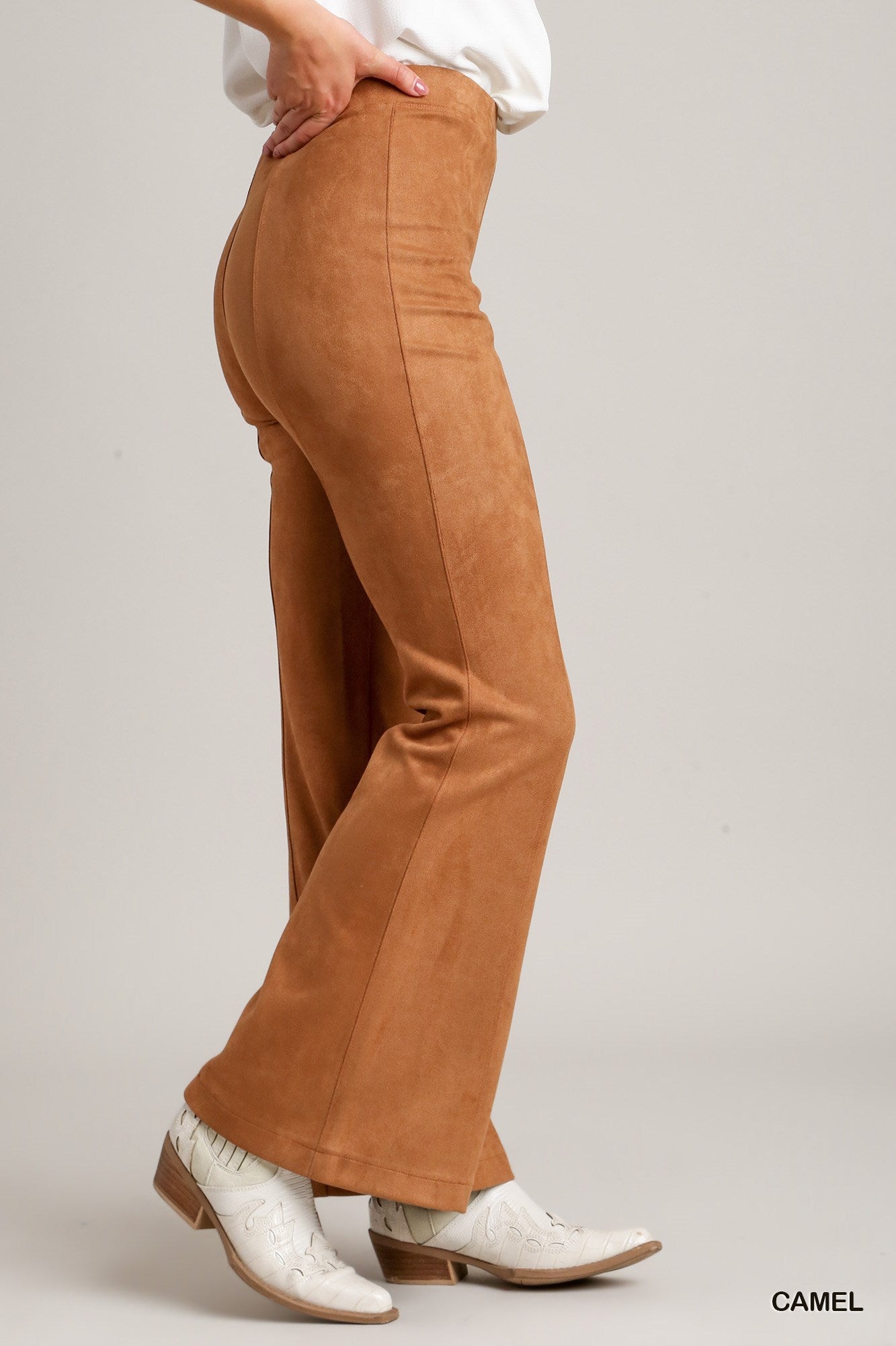 Umgee Solid Suede Bootcut Pants