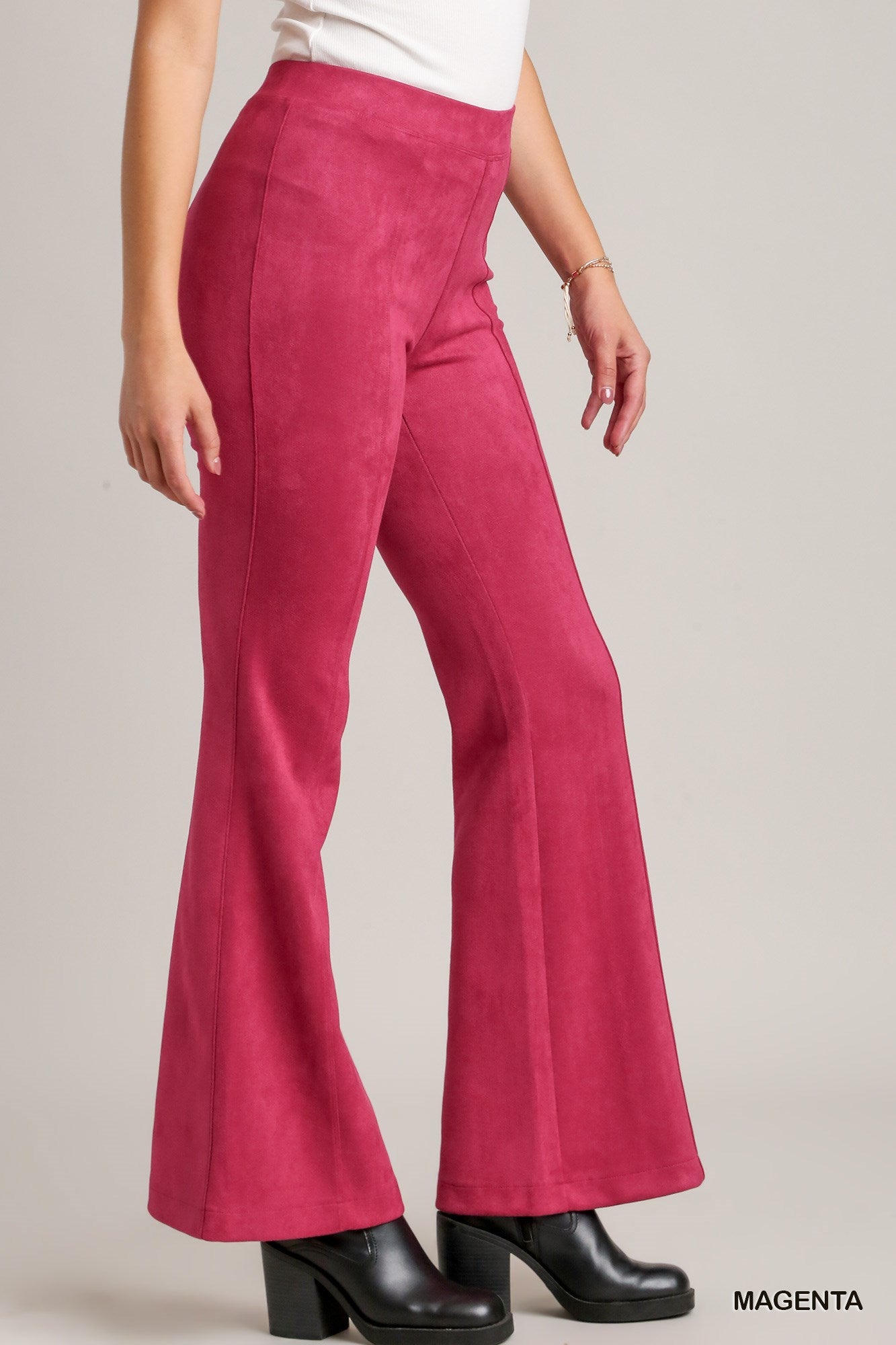 Umgee Solid Suede Bootcut Pants