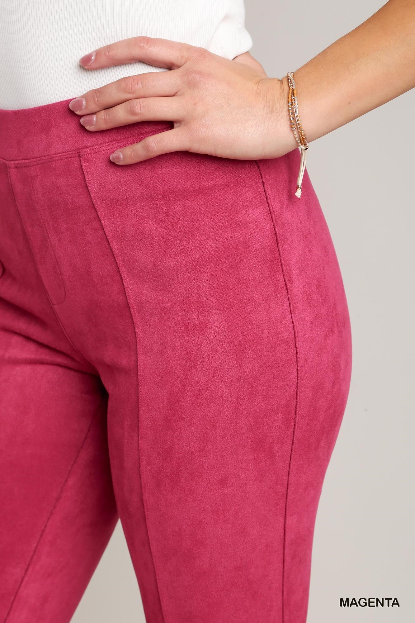 Umgee Solid Suede Bootcut Pants