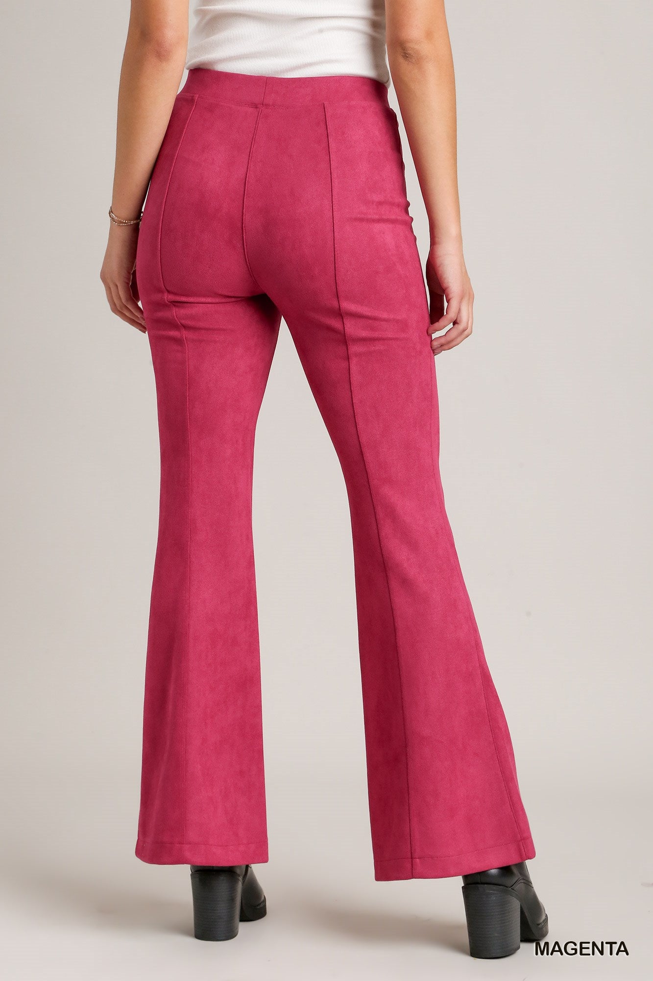Umgee Solid Suede Bootcut Pants