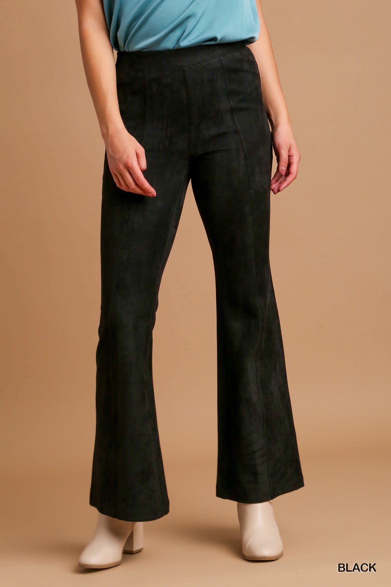 Umgee Solid Suede Bootcut Pants