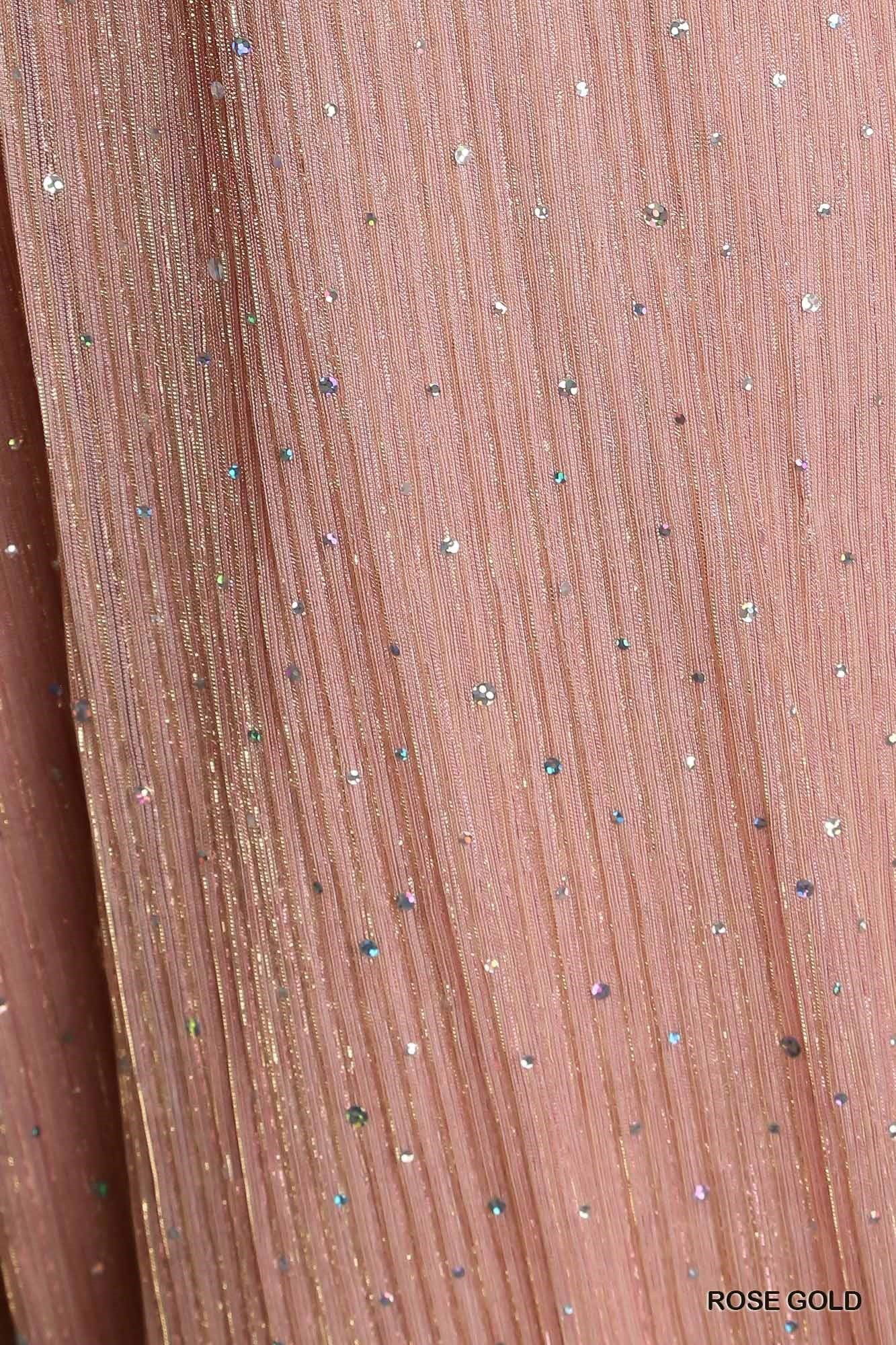 Umgee Pleats Shimmer Midi Elastic Waistband Skirt