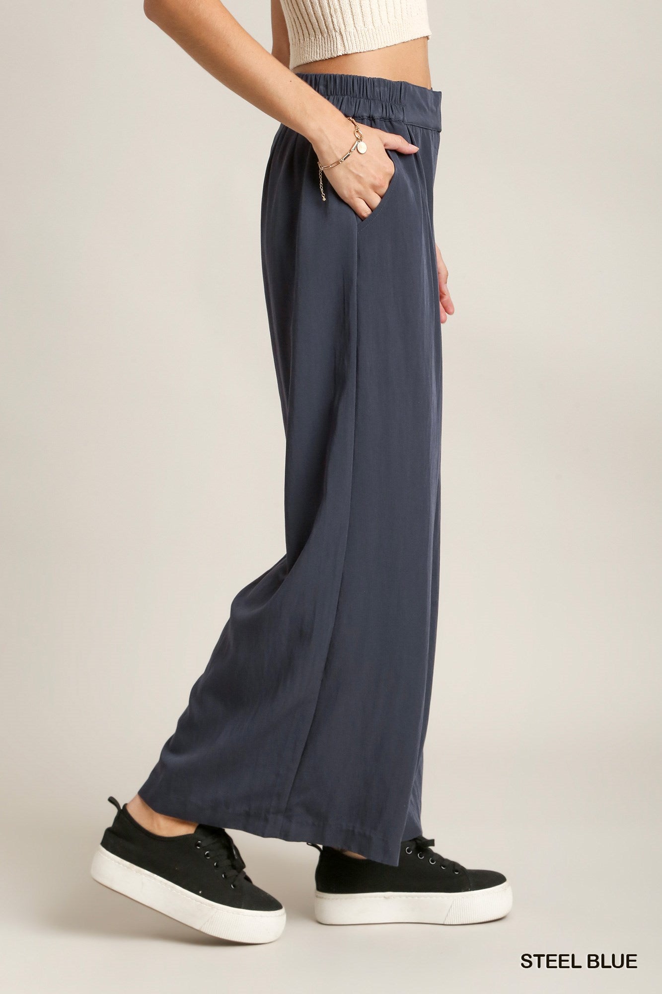 Umgee Elastic Waist Band Trouser Buttons Garment Hook Pants