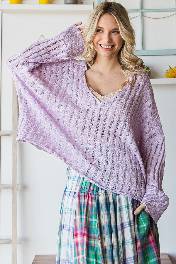 Oli & Hali Long Sleeve V Neck Sweater Top