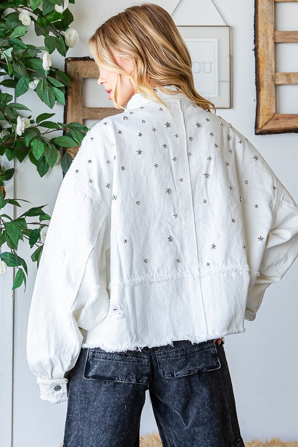 Oli & Hali Stone On Shouder Color Denim Jacket