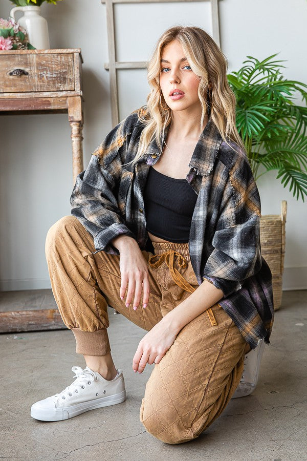 Oli & Hali Multi Color Plaid Shirt Jacket