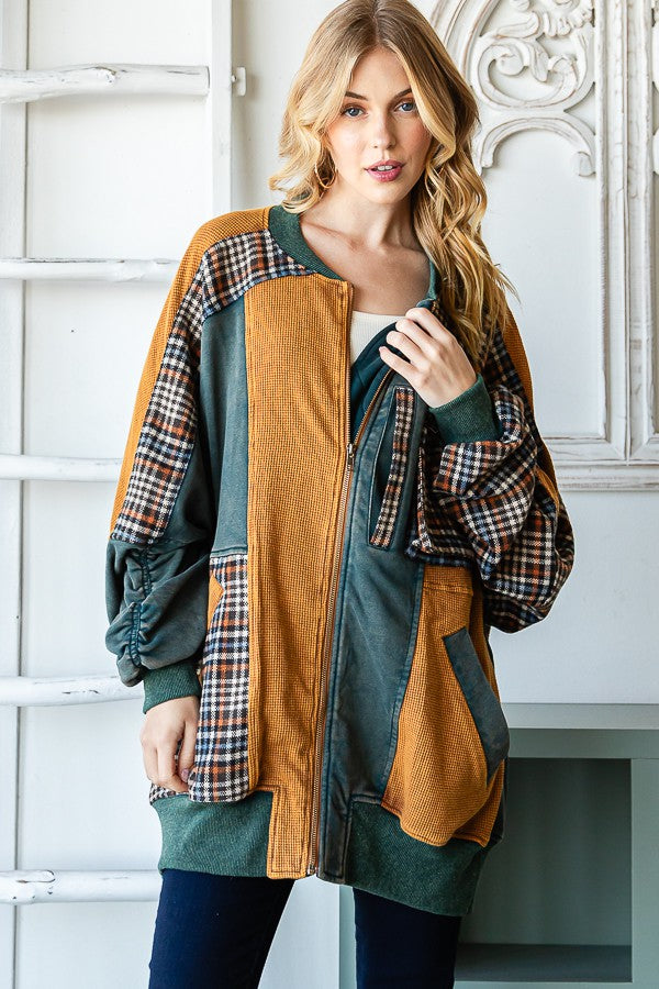 Oli & Hali Mineral Washed Terry Bomber Jacket