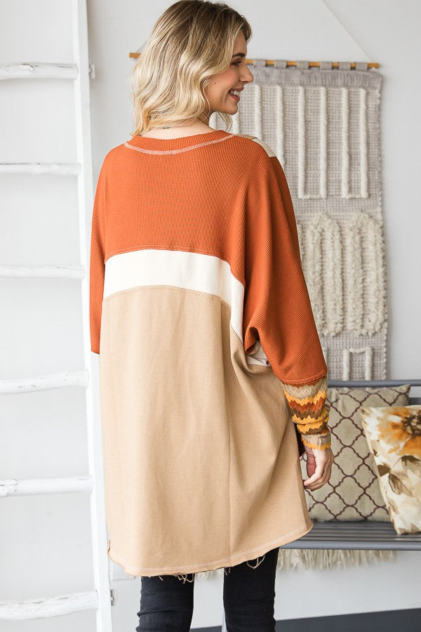 Oli & Hali Mineral Washed Color Blocked Top