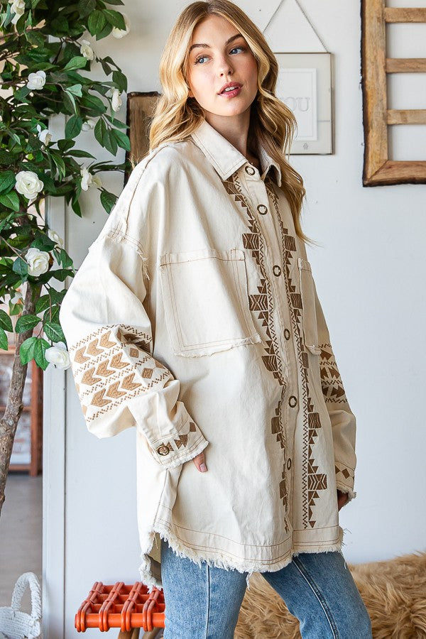 Oli & Hali Embroidered Relaxed Fit Jacket