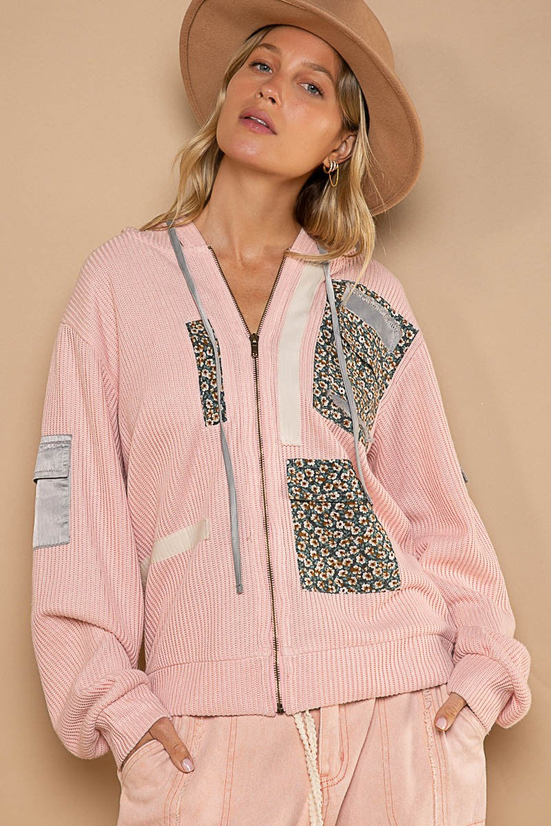 POL Hooded Zipper Pocket Detail Throughout Jacket - Roulhac Fashion Boutique