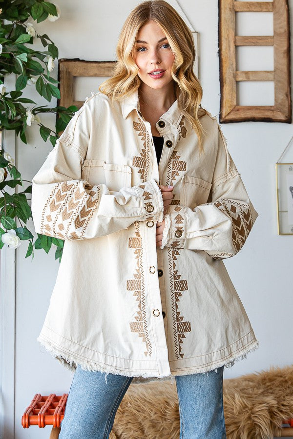 Oli & Hali Embroidered Relaxed Fit Jacket