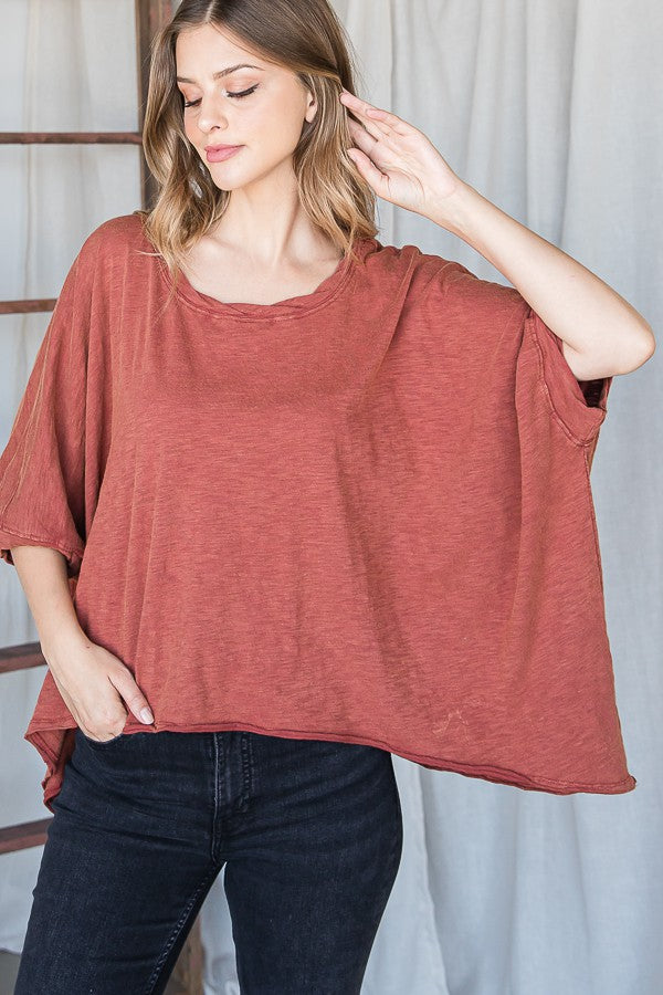 Oli & Hali Mineral Washed Oversized Boxy Top