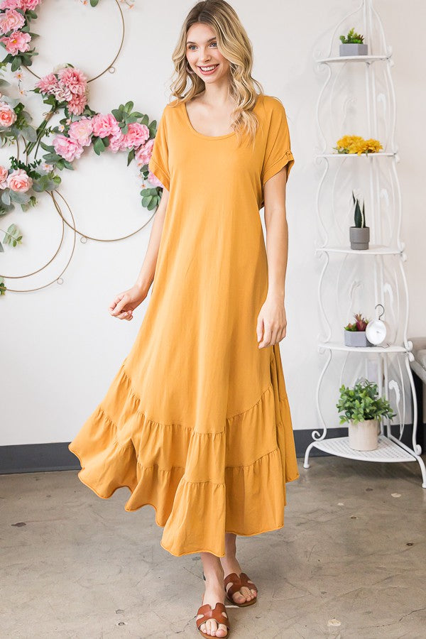 Oli & Hali Mineral Washed Maxi Solid Spaghetti Strap Dress