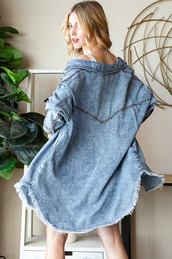 Oli & Hali Mineral Washed Western Shirt Top