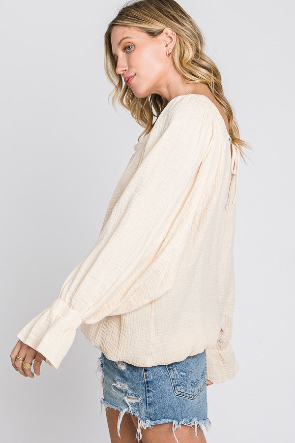 Oli & Hali Mineral Washed Double Gauze Top