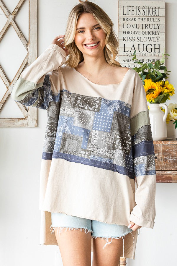 Oli & Hali Washed Patchwok Top