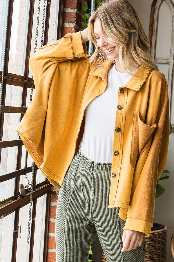 Oli & Hali Washed Button Closure Jacket