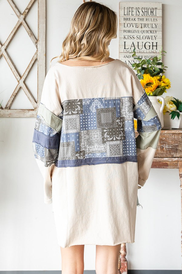 Oli & Hali Washed Patchwok Top