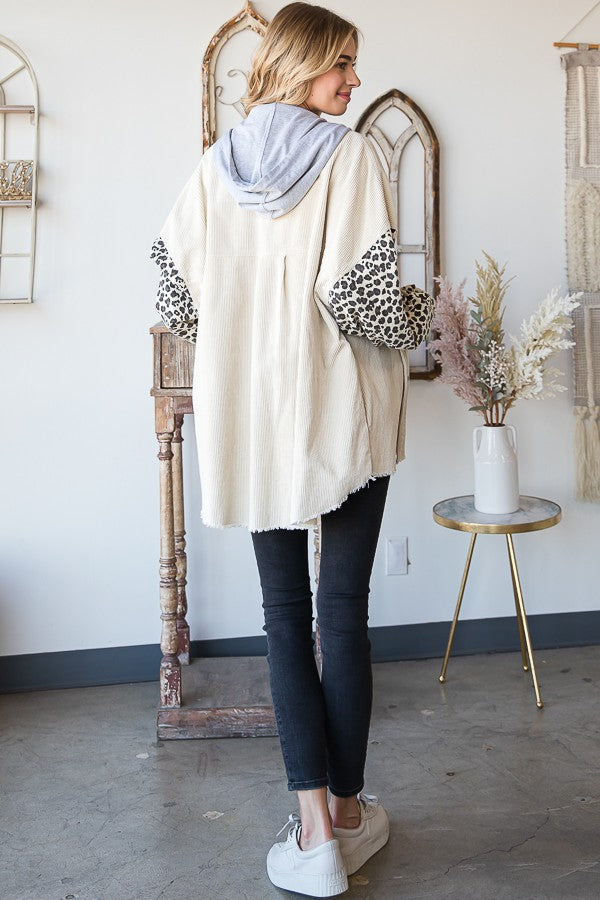 Oli & Hali Mineral Washed Leopard Print Jacket