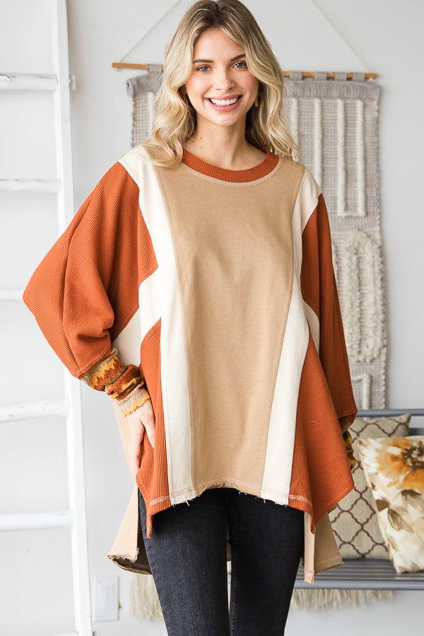 Oli & Hali Mineral Washed Color Blocked Top