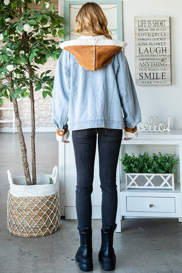 Oli & Hali Suede Contrast Denim Jacket