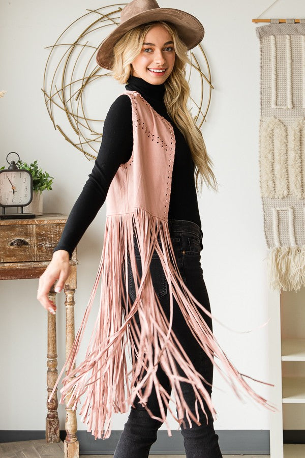 Oli & Hali Long Fringe Vest Jacket