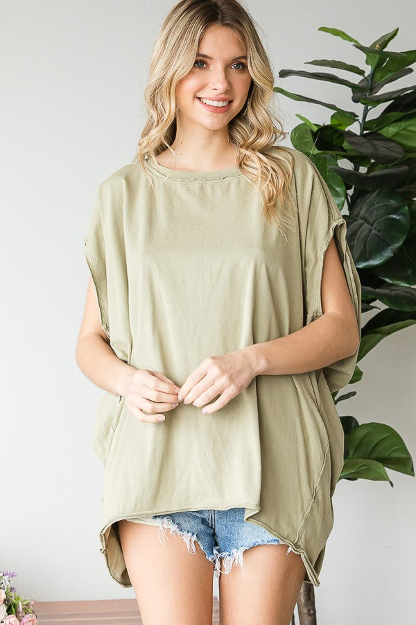 Oli & Hali Mineral Washed Oversized Solid Top