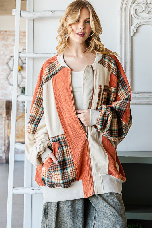 Oli & Hali Mineral Washed Terry Bomber Jacket